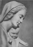Statue of Mary and Child Jesus - b & w